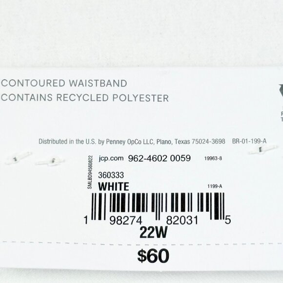 Liz Claiborne Womens Lana High-Rise Straight Leg White Denim Jeans Plus Size 22W - Picture 7 of 12